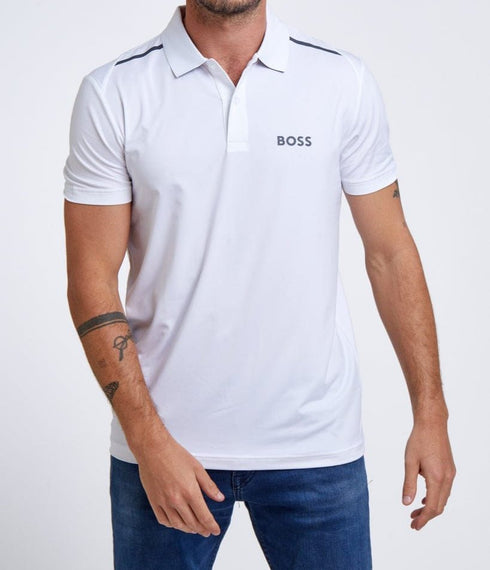 Hugo Boss polo shirt הוגו בוס חולצת צווארון בצבע לבן